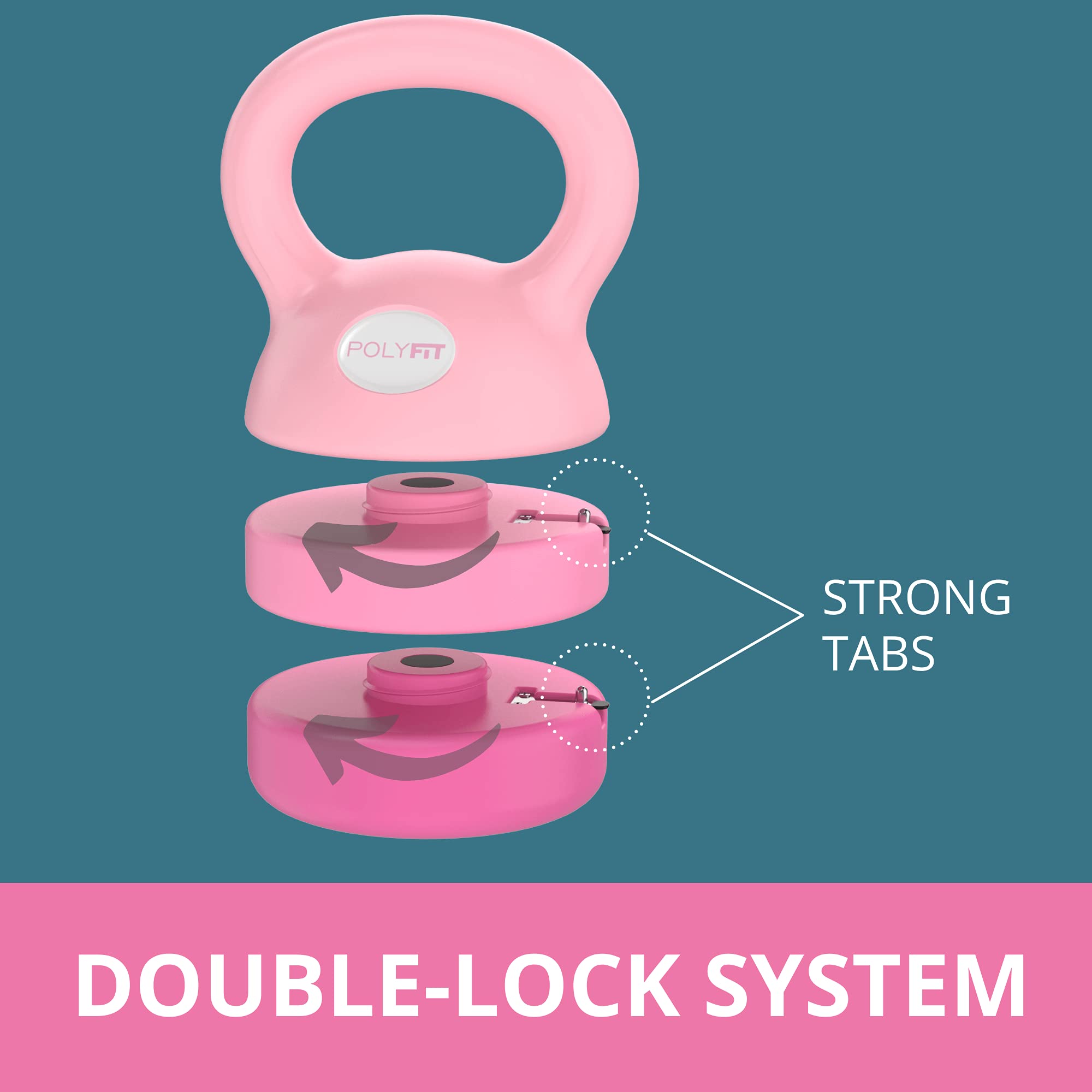 Adjustable Kettlebell - 5 Lbs, 8 Lbs, 12 Lbs Kettlebell Weights Set For Home Gym - Pink