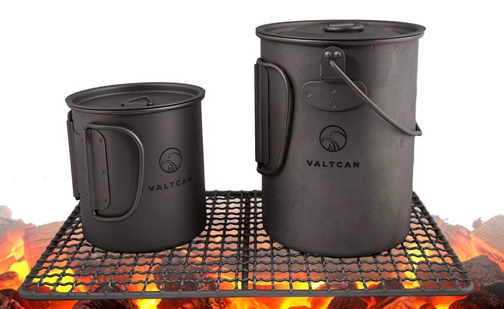 Valtcan 900Ml Titanium Pot Backpacking Mug 30Oz 0.95Qt