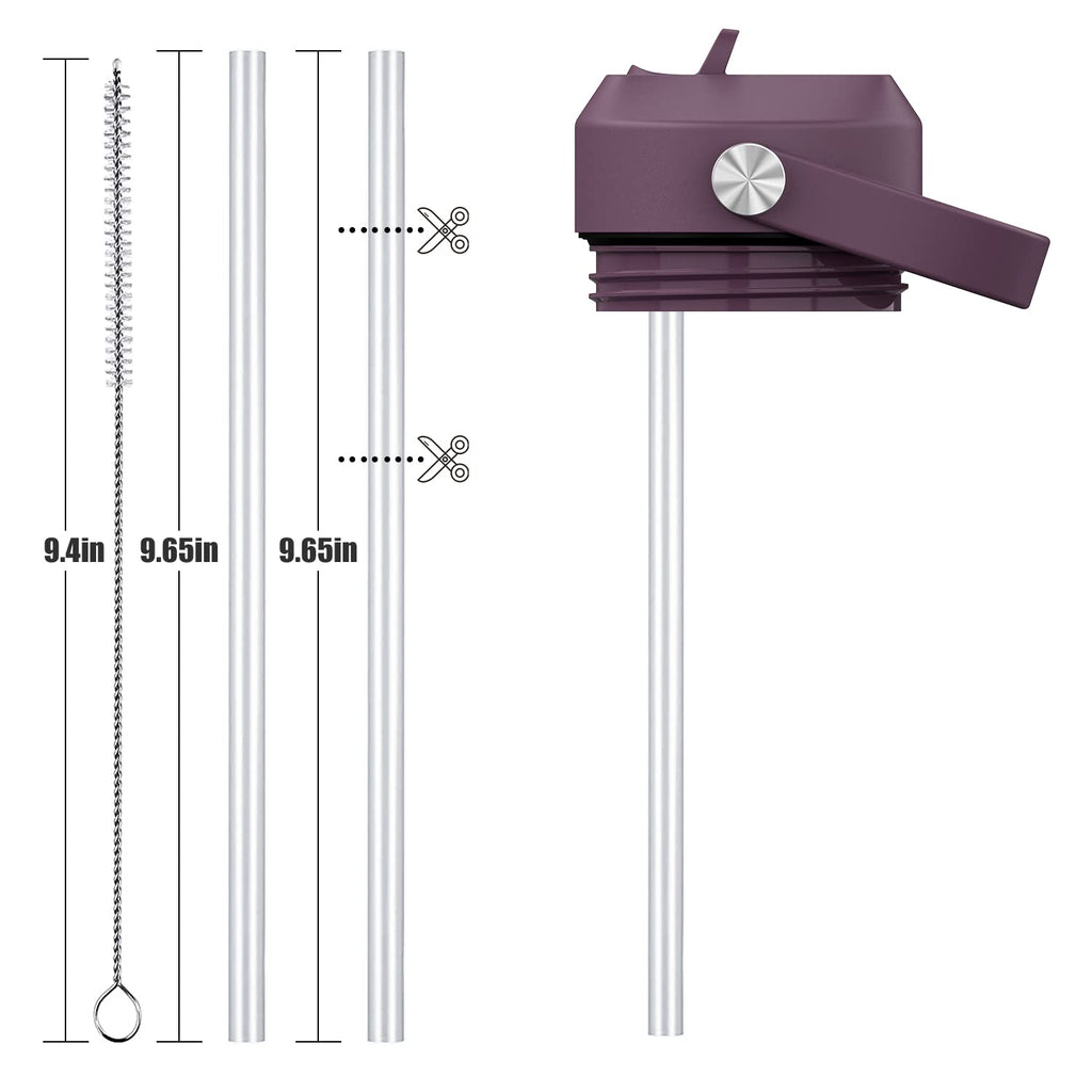 Straw Lid For Yeti Rambler Water Bottle 18 Oz,26 Oz,36 Oz,46 Oz,12 Oz,64 Oz,Straw Cap,Straws And Brush Include (Nordic Purple)
