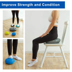 Strongtek Hedgehog Balance Pods With Hand Pump, Stability Balance Trainer Dots Plus Large Balance Pad, Core Body Balancing, Infl