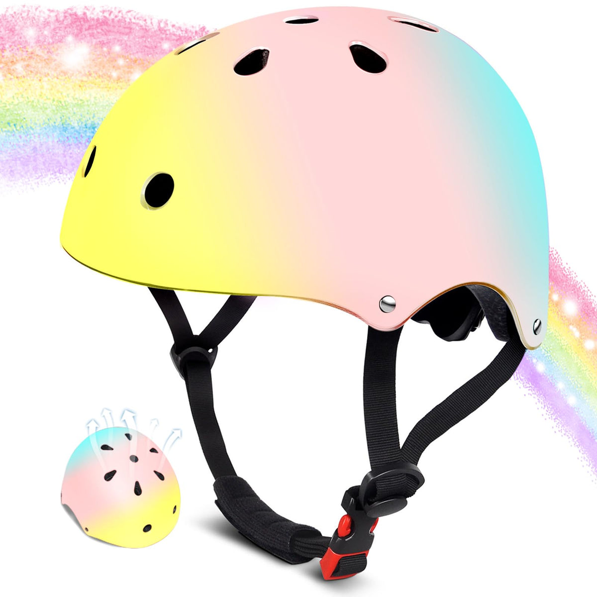 NIKISHAP Skateboard Helmet for 2-3-5-8-14 Ages Girls and Boys, Ventila – Onlinesportsmall