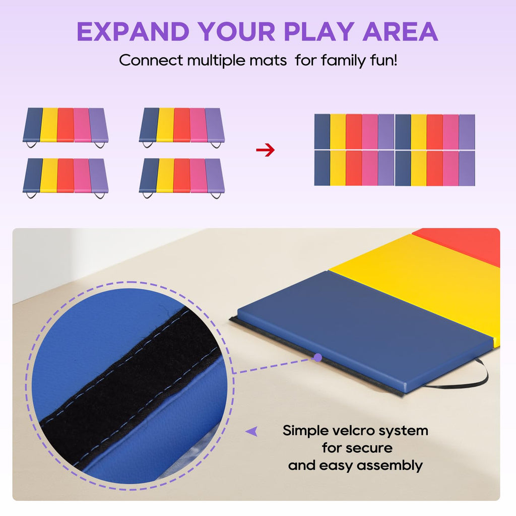 Gymnastics Mats Foldable Tumbling Mats Portable Gymnastics Exercise Mat Thick Gymnastics Tumbling Mats Pad Home Exercise Panel M