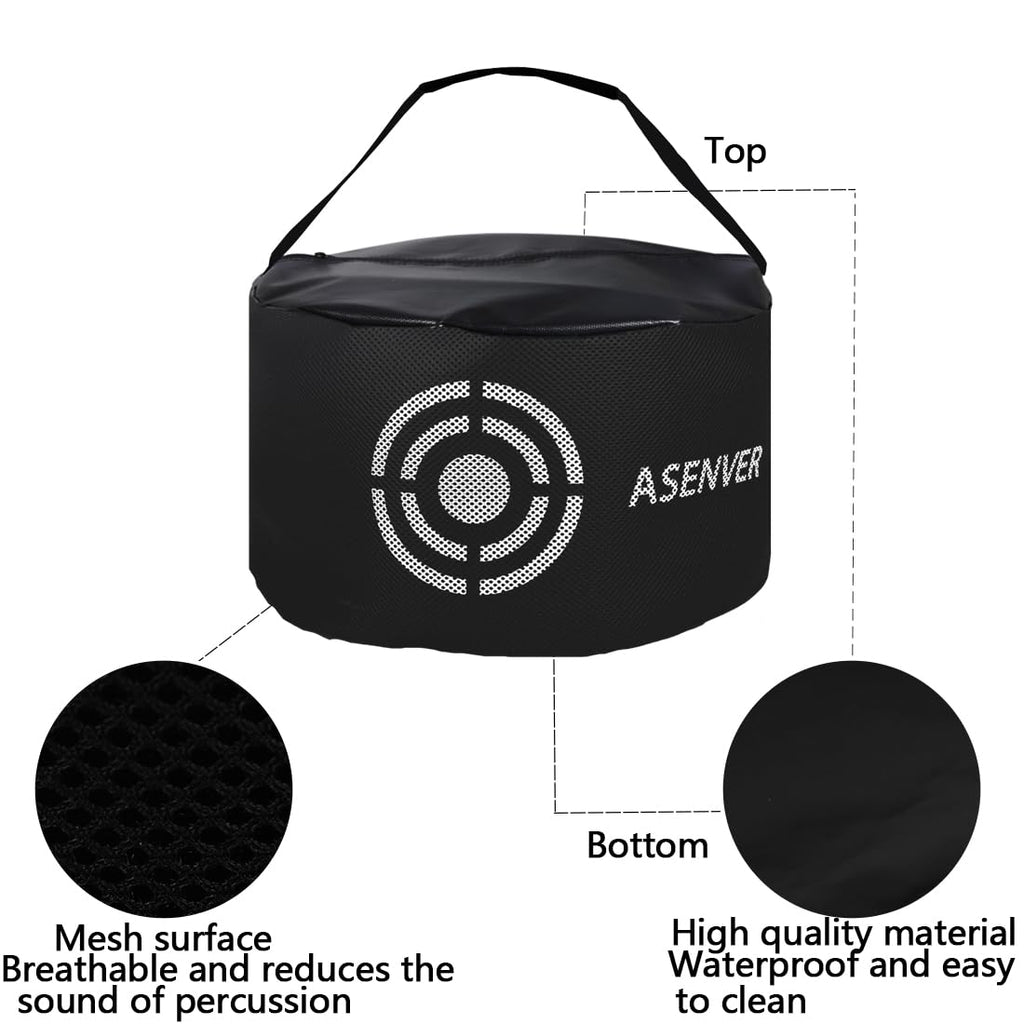 Asenver Black Golf Impact Bag Silent Golf Swing Trainer Golf Smash Bag Portable Power Hitting Bag Golf Training Aid