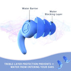 Waterproof Swimming Ear Plugs For Kids, 3 Pairs Soft Silicone Reusable Earplugs, Ear Protection For Showering Swimming For Child