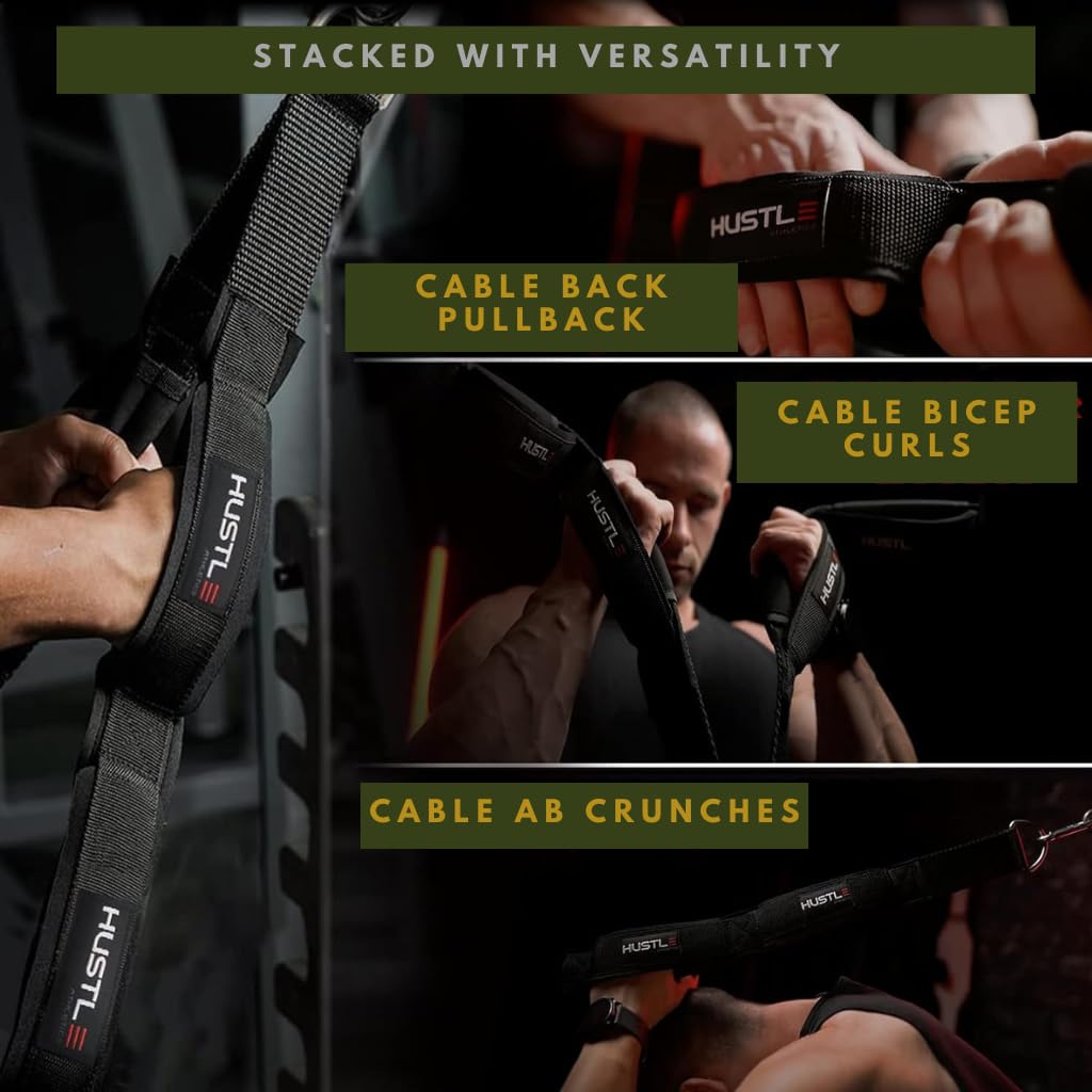 Hustle Athletics Tricep Rope Cable Attachments For Gym Use - Perfect Gym Equipment For Home/Gym Accessories - Multi Workout Rope
