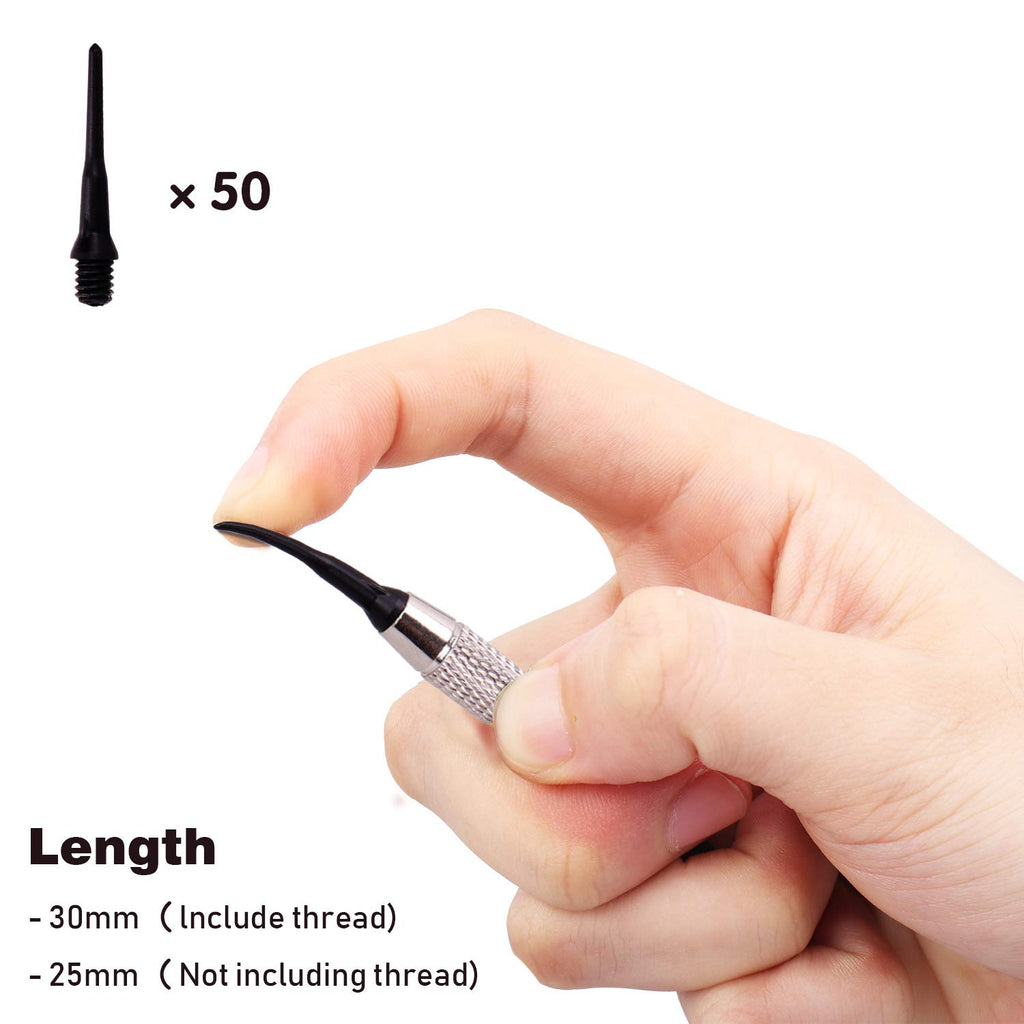 Darts Plastic Tip - Professional Soft Tip Darts Set For Electronic Dartboard 9 Pcs 18 Grams With 50 Extra Tips 9 Shafts 27 Fligh