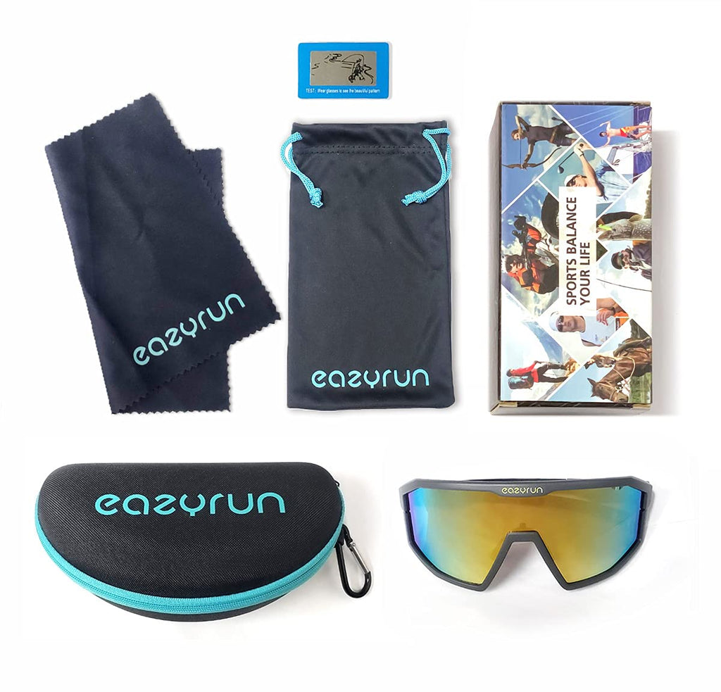 Eazyrun 24K Gold Small Narrow Polarized Sports Sunglasses For Men Women, Youth Baseball Shield Ski Pit Vipers