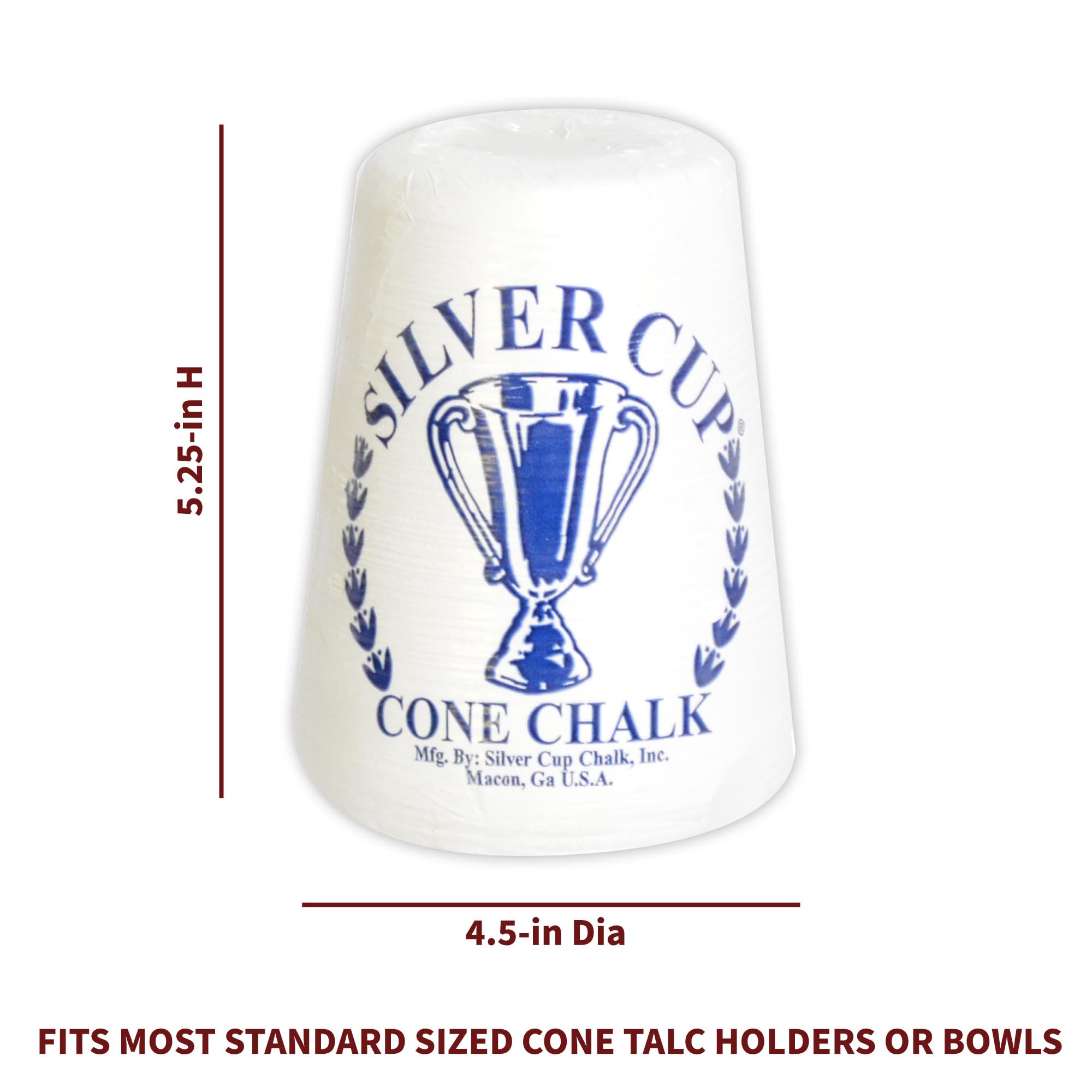 Hathaway Silver Cup Cone Talc Chalk, White
