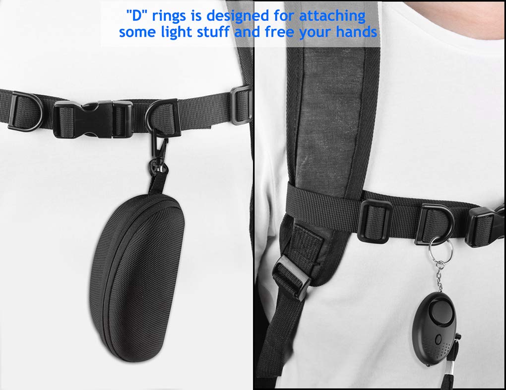 Oziral Backpack Chest Strap [2 Pack] Heavy Duty Adjustable Backpack Sternum Strap Chest Belt With 10 Pieces Zipper Pulls
