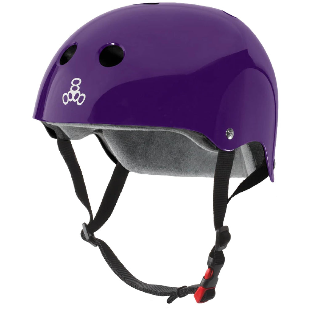 Triple Eight The Certified Sweatsaver Helmet For Skateboarding, Bmx, Roller Derby And Roller Skating, Purple Glossy, Xl/Xxl