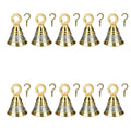 Sun Shield Decorative Brass Bell For Pooja Room, Silver Gold 50Mm, 2 Inch  Set Of 6 Pcs