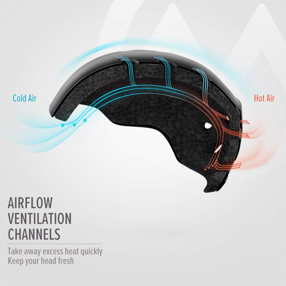 Outdoormaster Kelvin Ski Helmet - Snowboard Helmet For Men, Women & Youth (Black,L)