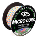 Paracord Planet Micro Paracord - Thin Braided Cord For Crafting, Fishing, And Diy Projects In 125 Ft Spools - Light Stripe