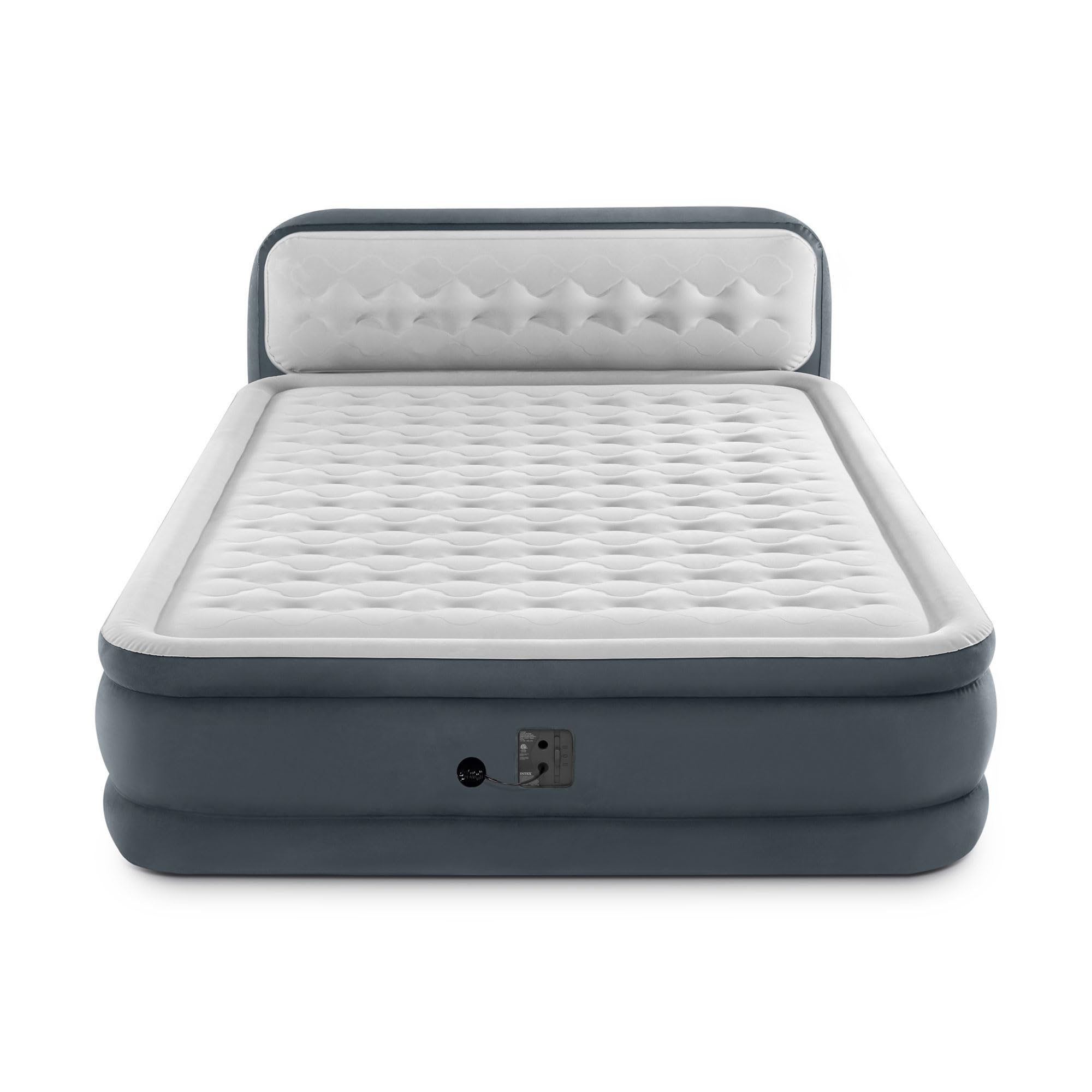 Intex Dura-Beam 18-Inch Deluxe Queen Sized Air Mattress Comforting Bed With Built-In Electric Pump And Ultra Plush Supportive He