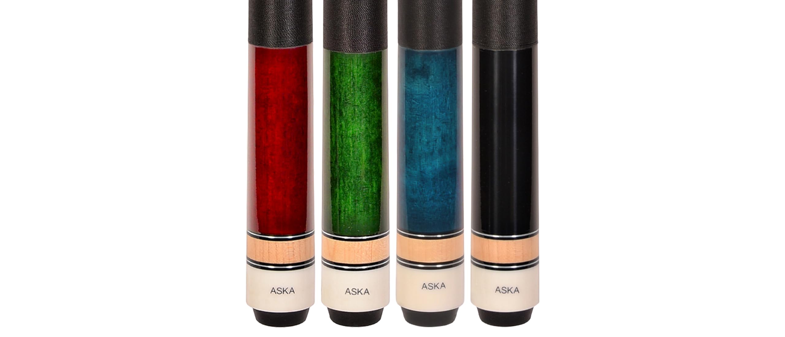 Set Of Aska L2 Billiard Pool Cue Sticks, 58'' Hard Rock Canadian Maple, 5/16X18 Joint, 13Mm Hard Tip, Mixed Weights (Set Of 4 St