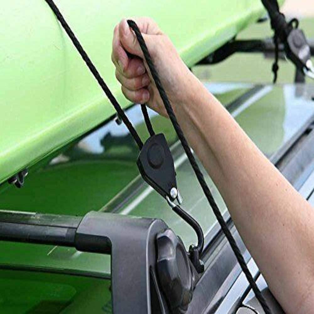 Seamander Kayak Canoe Bow And Stern Straps,Tie Down Straps Heavy Duty Rope Hanger Ratchet 1/4''X10Ft+10Ft