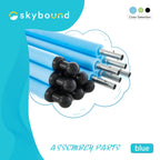 Skybound Universal Replacement Enclosure Poles And Hardware - Complete Set Of 6 Poles - Net Not Included - Blue