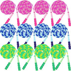 Grawun 12 Pack Jump Rope For Kids,Soft Beaded Jump Rope,Adjustable Length Tangle-Free Segmented Soft Beaded Skipping Rope,For Wo