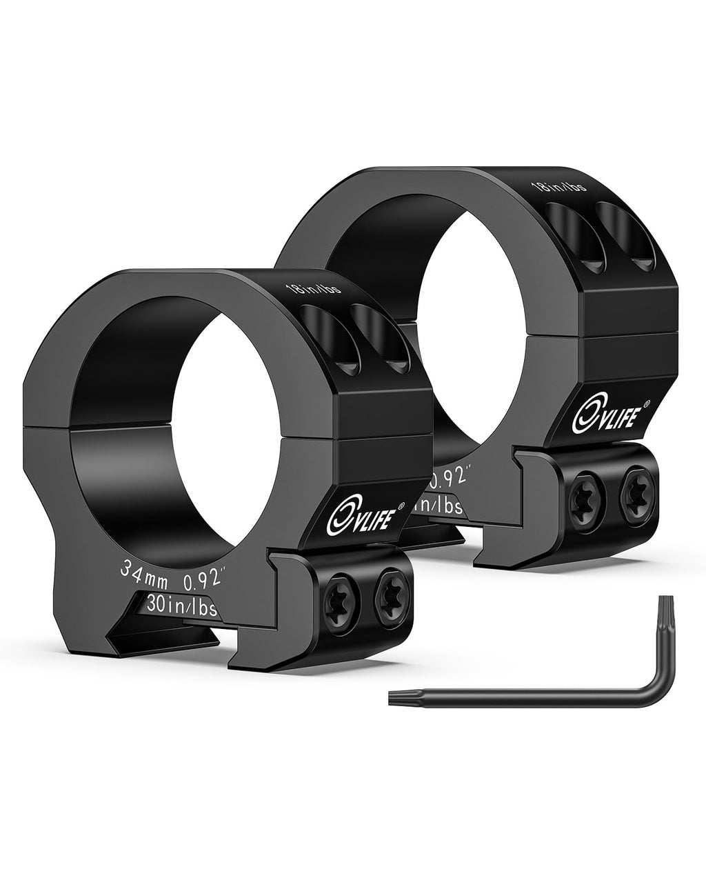 CVLIFE 34mm Scope Rings Low Profile Precision Mount - Compatible with 20mm Rails - Scope Mount - 2 Pieces