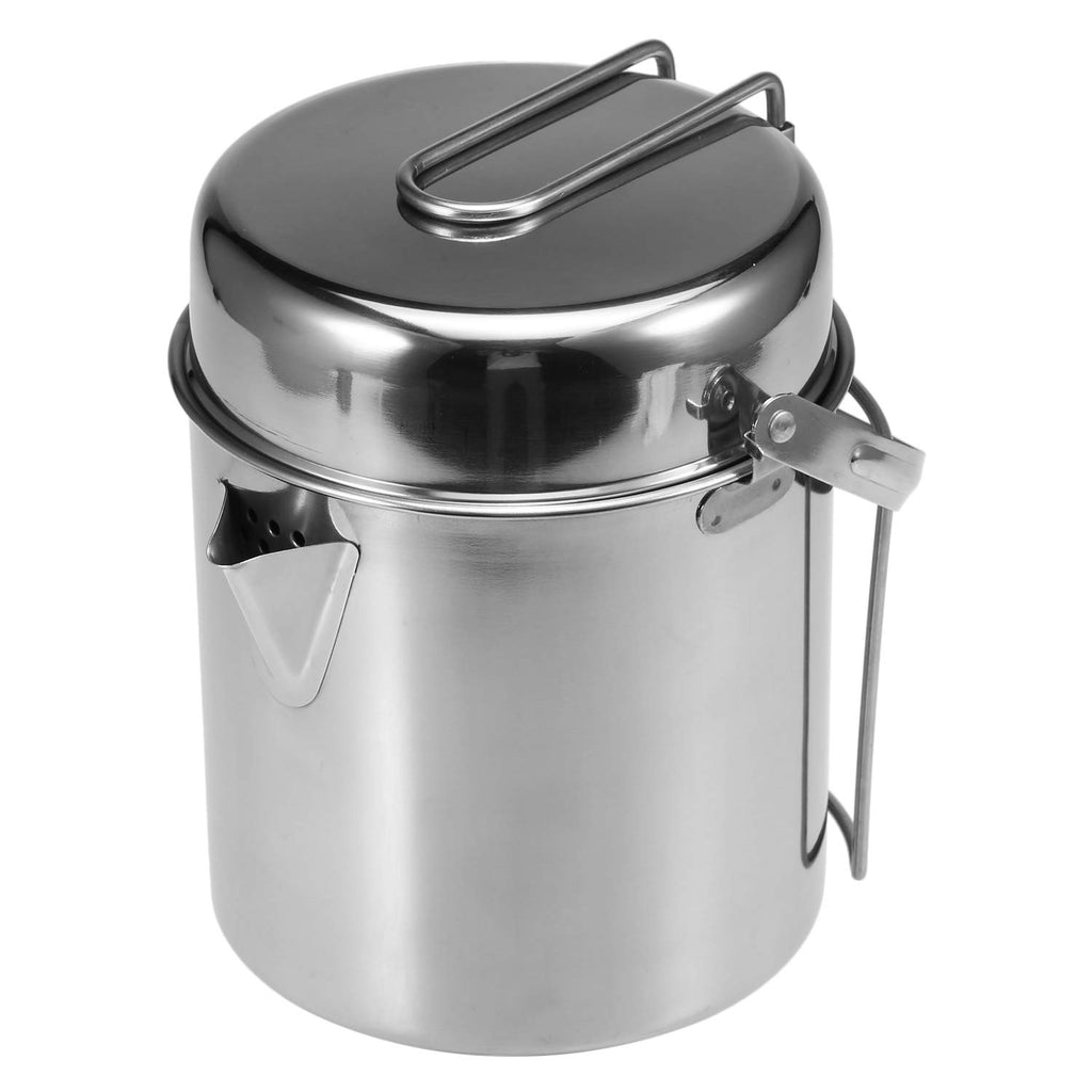 Lixada Camping Pot Stainless Steel Lightweight Kettle Bottle Cup Or Pot With Foldable Handle And Dual Use Cover For Camping Hiki