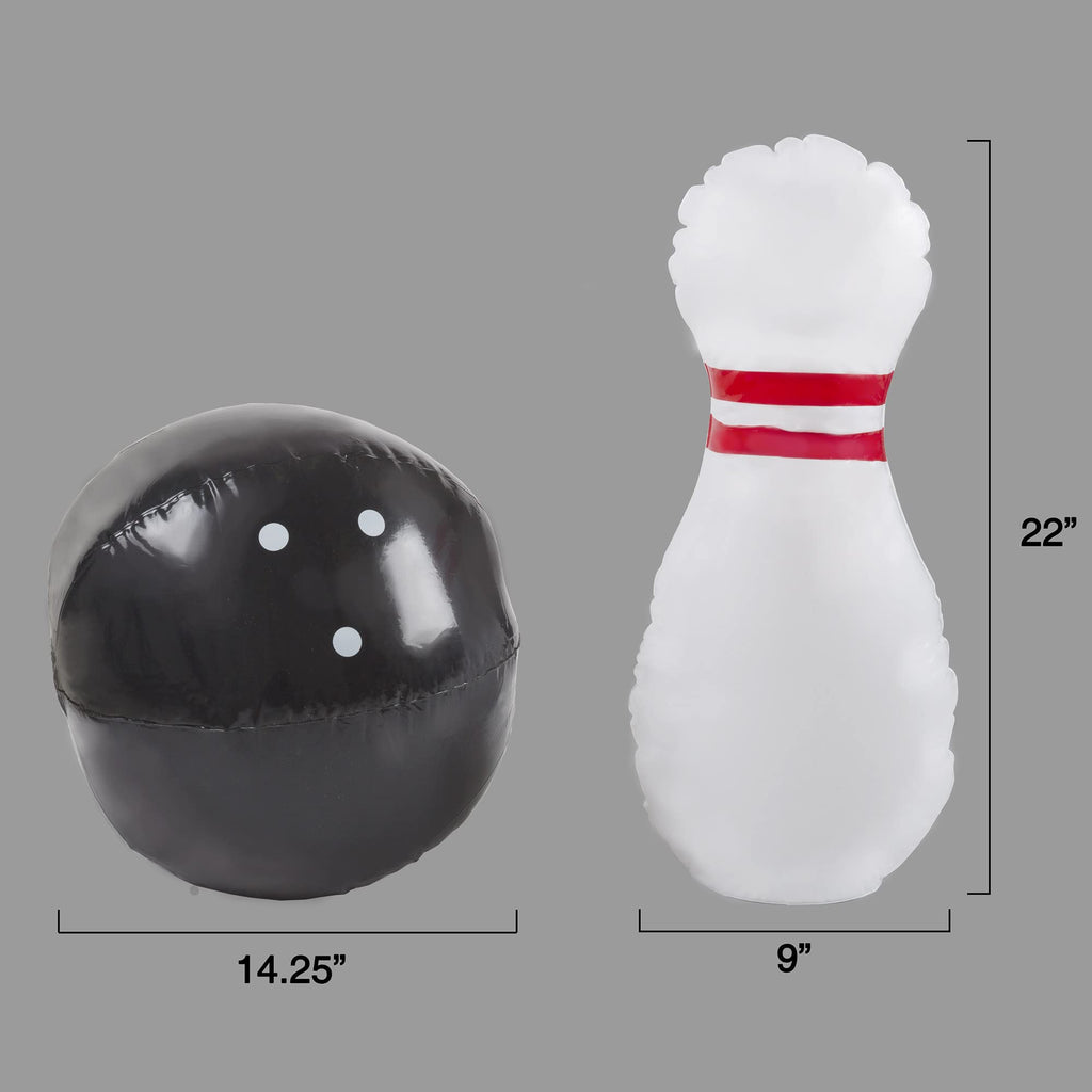 Hey! Play! Kids Giant Bowling Game Set - Inflatable Jumbo Bowling Pins And Ball For Outdoor And Indoor Use, For Children And Adu