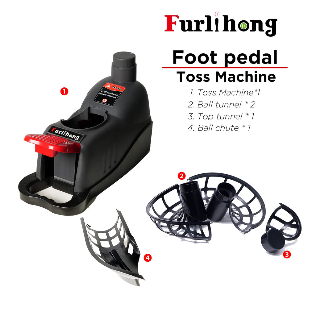 Furlihong 898Bh Baseball Soft Toss Machine, Angle Adjustable, Step On Paddle And Release To Launch, No Power Supply Needed, Work