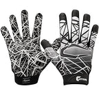 Cutters Football Gloves - Game Day Football Receiver Gloves with High Tack Silicone Grip, Superior Support and Protection - Blac