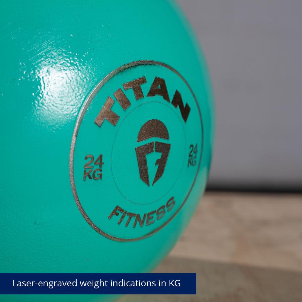 Titan Fitness 24 Kg Competition Kettlebell, Single Piece Casting, Kg Markings, Full Body Workout