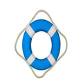 Hampton Nautical Vibrant Light Blue Lifering With White Bands, 15'' Decorative Lifering