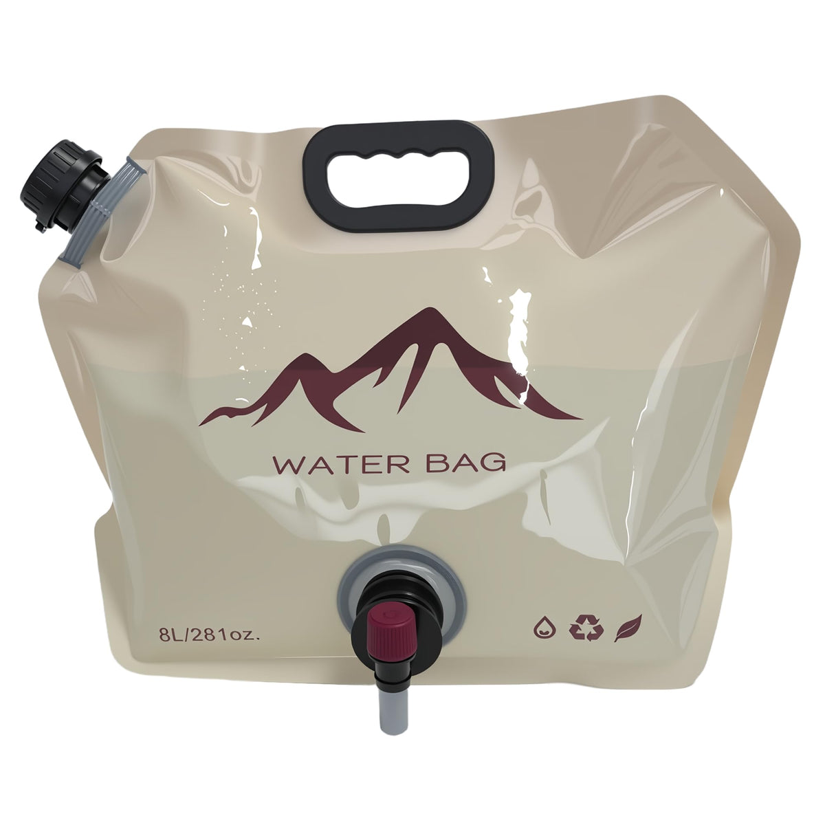 FANEAMADE Camping Water Container, Khaki, 2.11 Gallon (8 Liter)