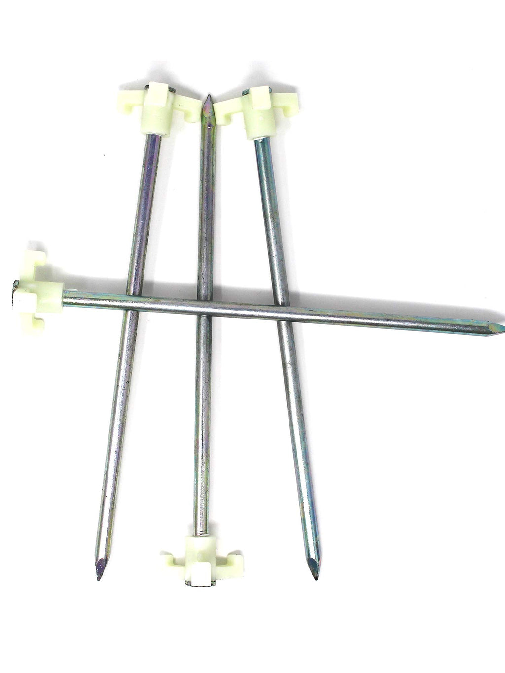 Tricc Unbreakable Heavy Duty Steel Tent/Canopy Stakes, Galvanized Non-Rust 10'' Three Pegged Solid, Sturdy Stakes For Outdoor Tr