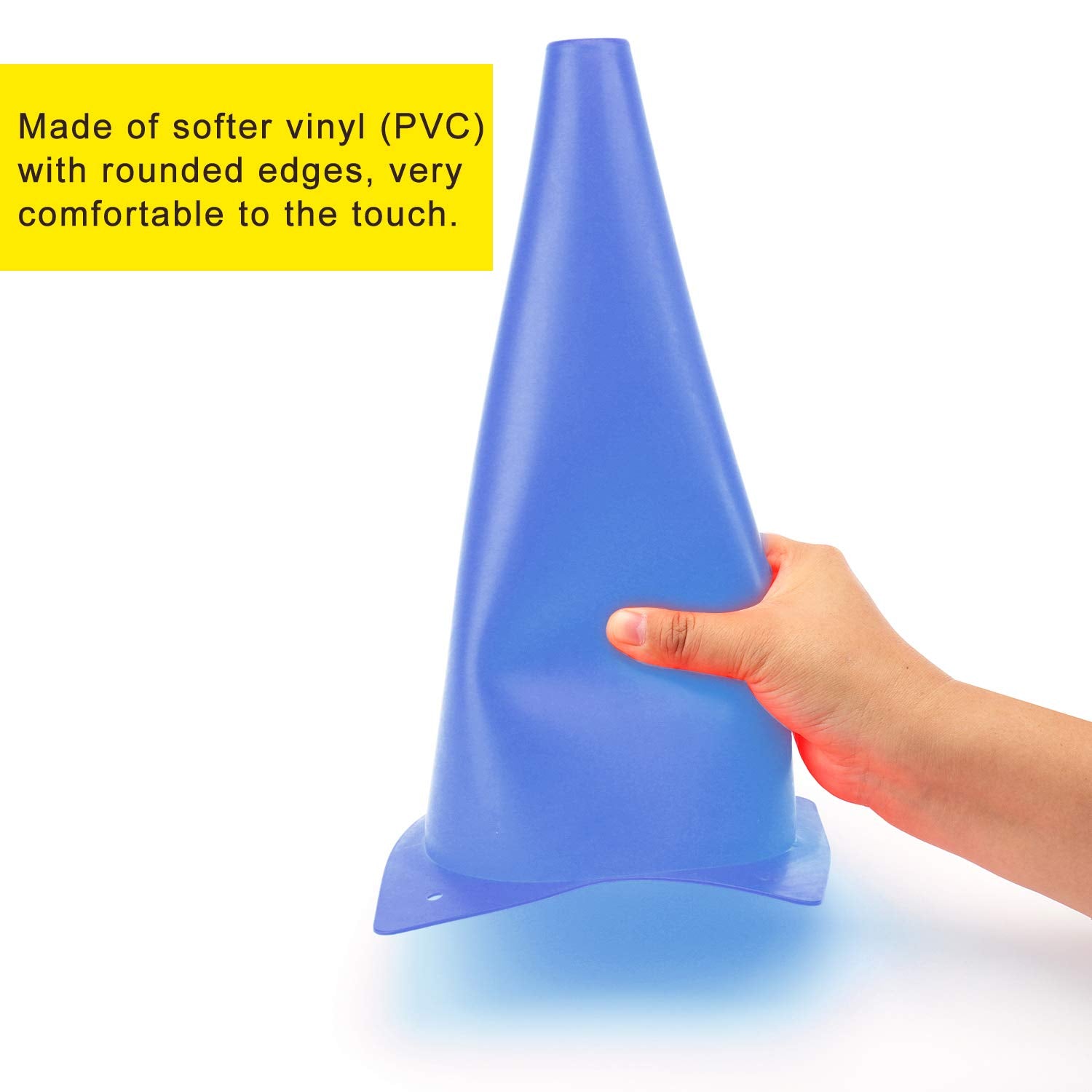 12 Inch Blue Traffic Training Cones, Plastic Safety Parking Cones, Agility Field Marker Cones For Soccer Basketball Football Dri