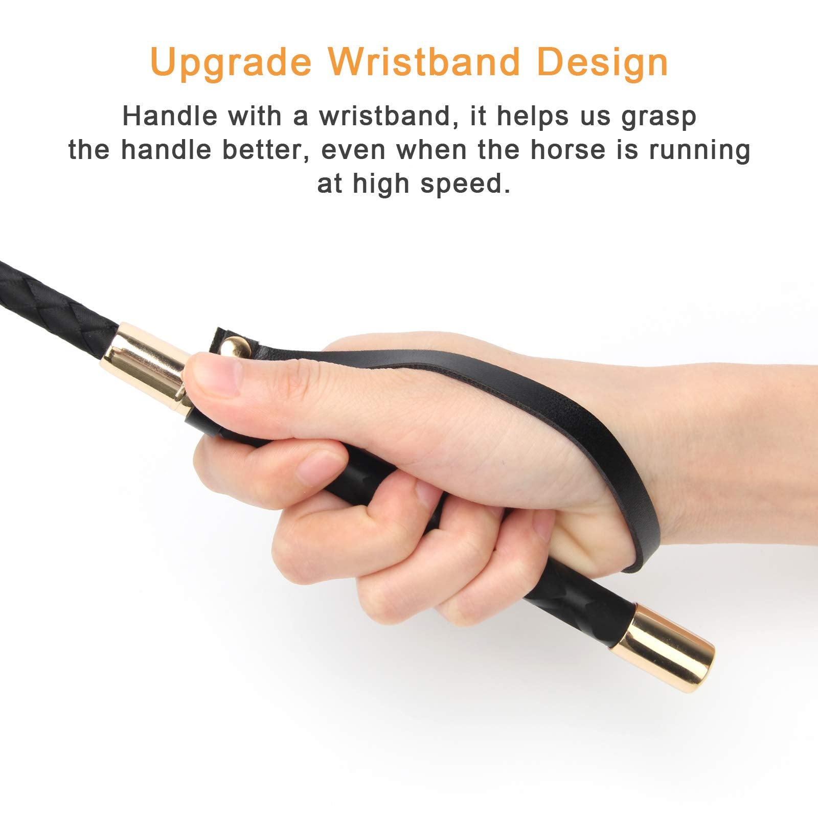 Coolrunner Riding Crop For Horse, 18 Inch Horse Whip With Pu Leather Equestrianism Horse Crop Double Slapper Horse Whip Black Cr