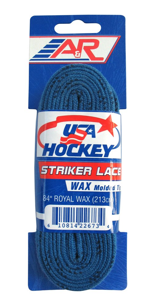 A&R Sports Usa Waxed Hockey Laces, 120-Inch, Royal
