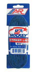 A&R Sports Usa Waxed Hockey Laces, 120-Inch, Royal