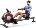 Merach Rowing Machine, Magnetic Rower Machine For Home, 16 Levels Of Quiet Resistance, Dual Slide Rail With Max 350Lb Weight Cap