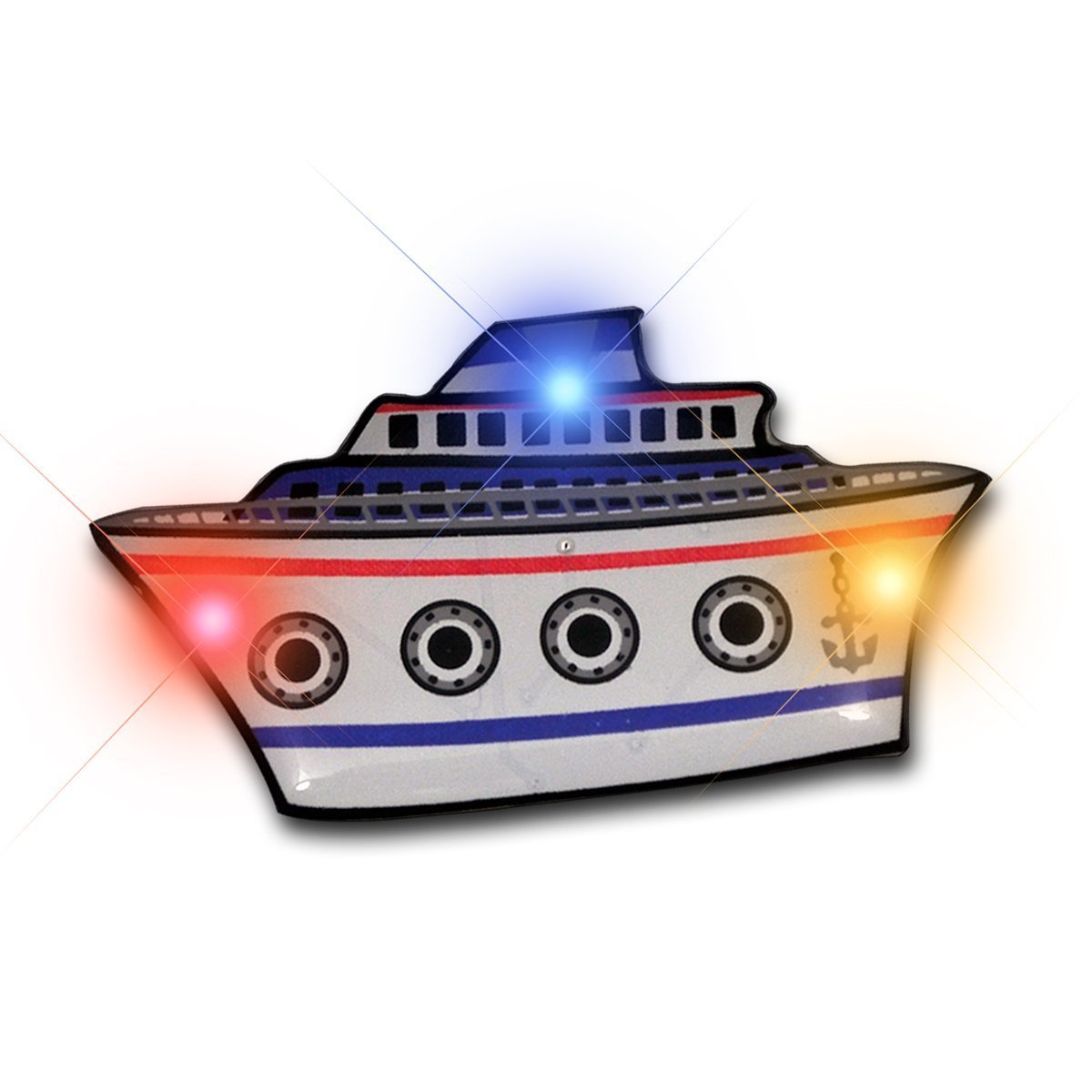 Seafaring Light Show LED Cruise Ship Lapel Pin Flashing Body Light