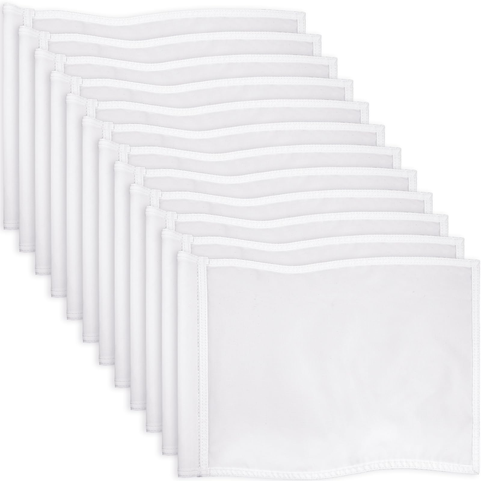 Nuenen 12 Pcs Golf Flags 20  l x 13  H White Golf Pin Flag for Yard Tube Inserted, for Backyard Practice, Landscape, Golfs Cours