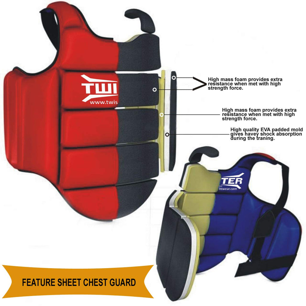 Twister Karate Taekwondo Boxing Muay Thai Mma Chest Guard  Reversible Chest Protector  Martial Arts Upper Body Ribs Protection P