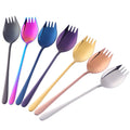 7-Pack 8.5 Inch 18/10 Stainless Steel Spoon Sporks For Household Use Camping Travel Hiking