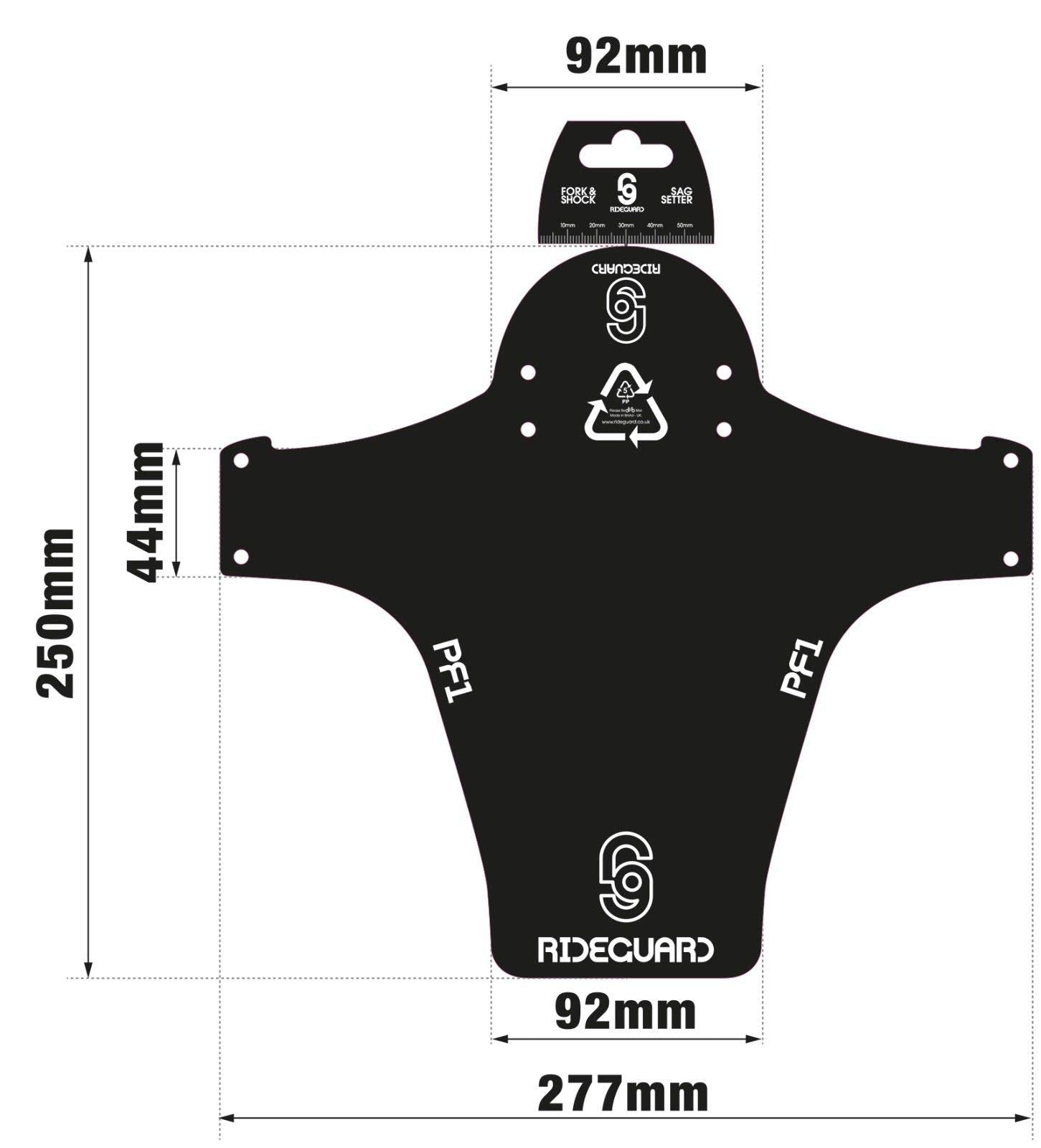 Rideguard Pf1 Trash Free Trails. Front Mtb Mudguard Mountain Bike Fender. Fits 24   , 26   , 27.5   , 29   , Plus Size And Fat B