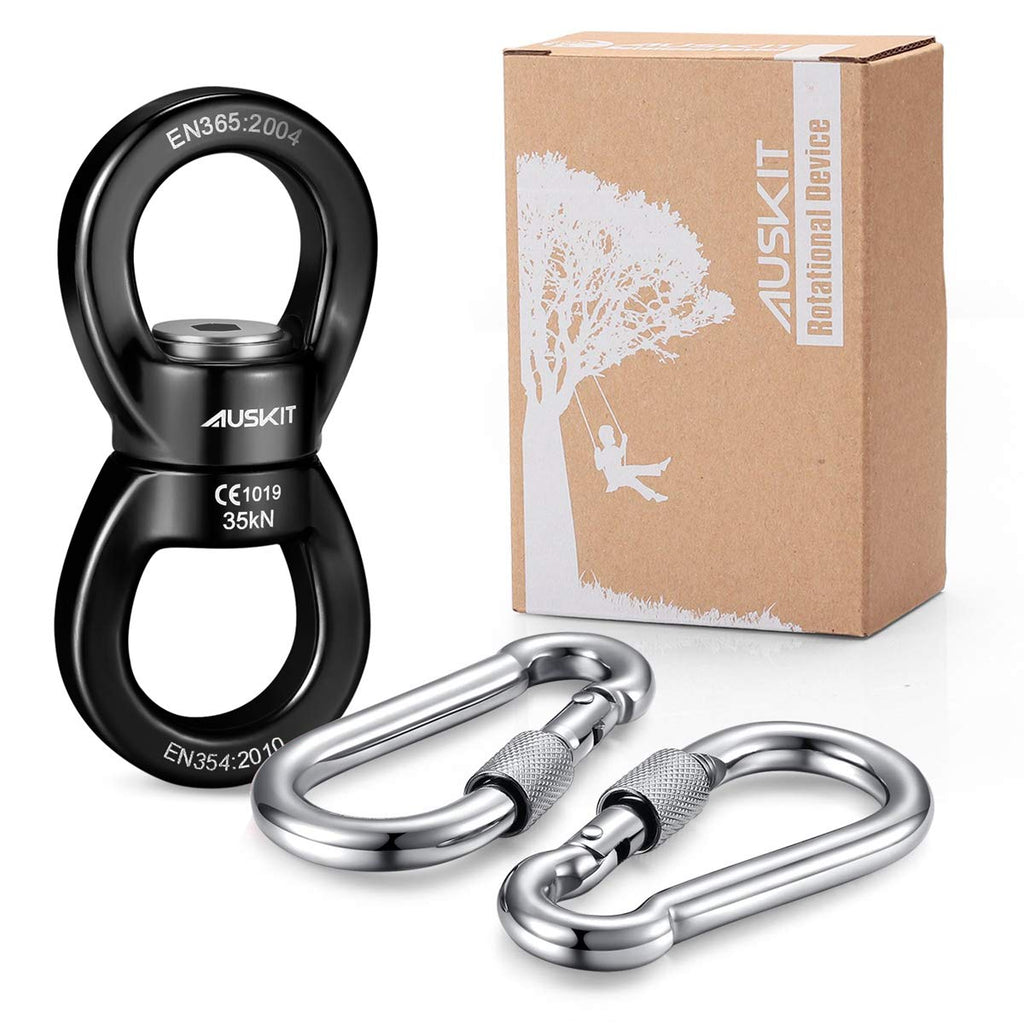 Auskit, Black Swing Swivel, 35 Kn Safest Rotational Device Hanging Accessory