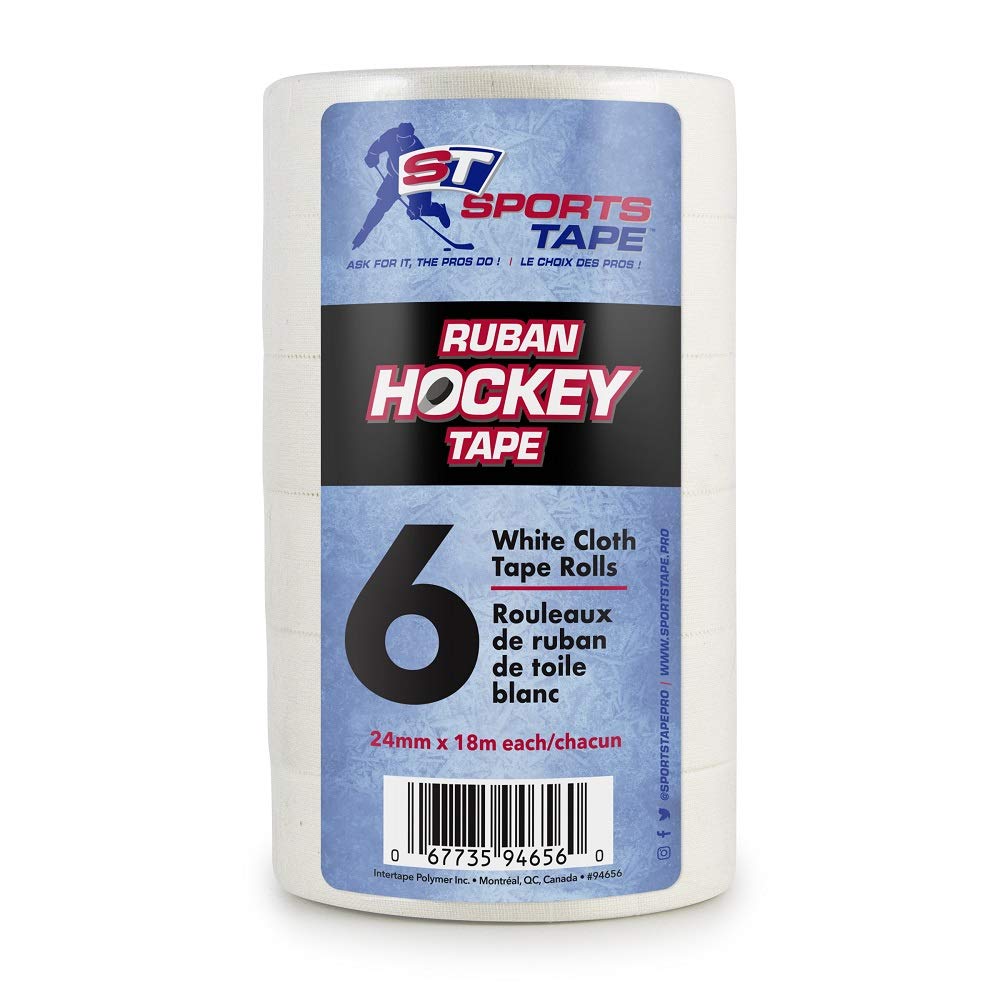 Sportstape Hockey Tape - 6 Roll Multipack (White), 0.94'''' X 19.7 Yd