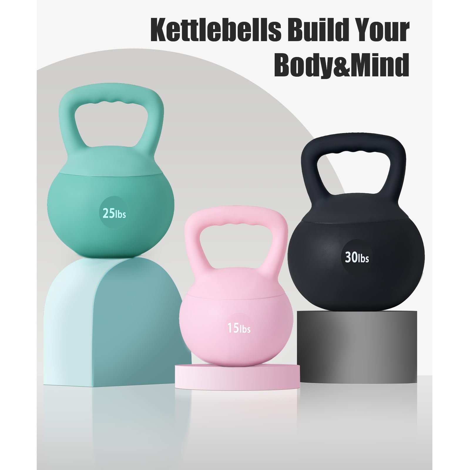 Sogespower Soft Kettlebells,Iron Sand Filled Weights Strength Training Kettlebells,Shock-Proof Weights And Wide-Grip Handle,Fitn