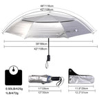 G4Free Upf 50+ Uv Protection Travel Umbrella 46 Inch Windproof Silver Coating Sun Blocking Umbrella(Silver/Blue)