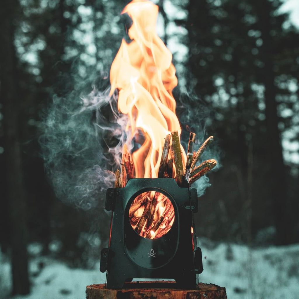 Berleben Stker Wood Burning Camp Stove - Stainless Steel Portable Stove For Camping, Backpacking, & Hiking - 18Oz Folding Campin