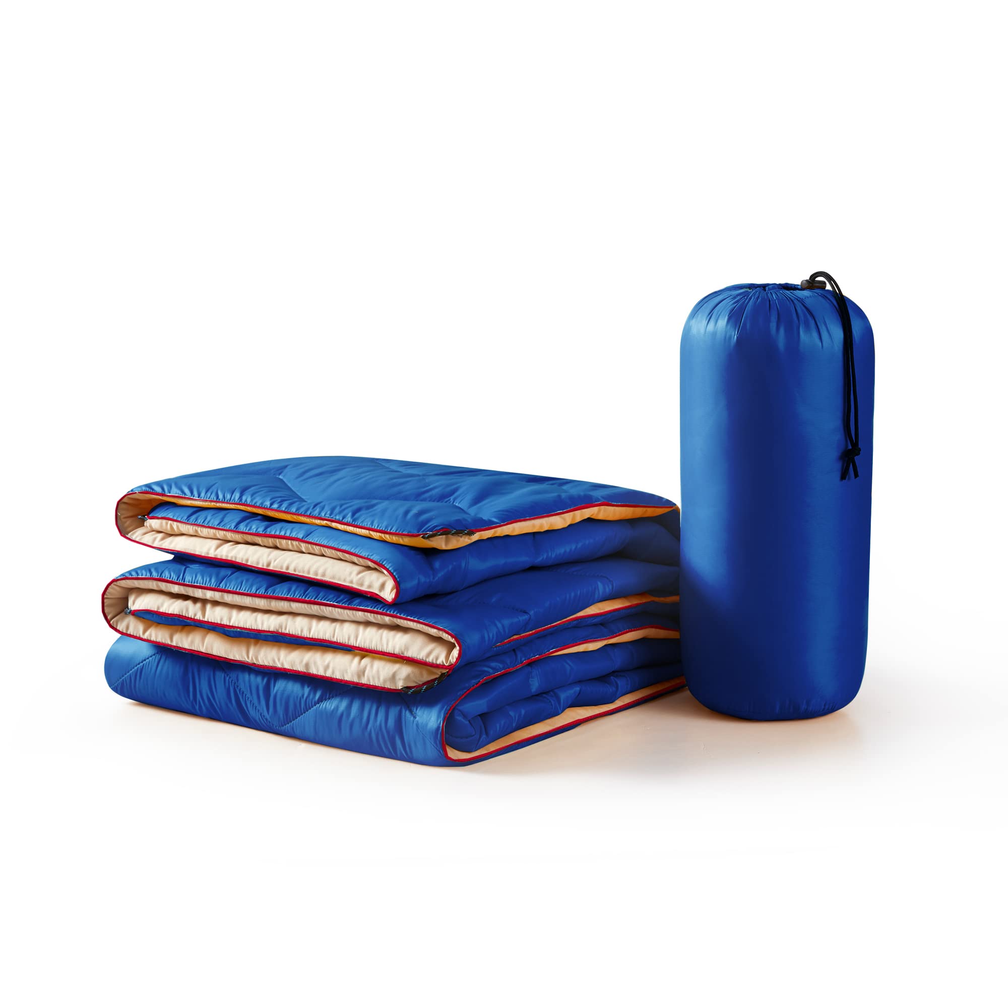 Unikome Outdoor Packable Travel Blanket, Lightweight Waterproof Puffy Down Alternative Camping Blanket With Corner Loops, 75'X52