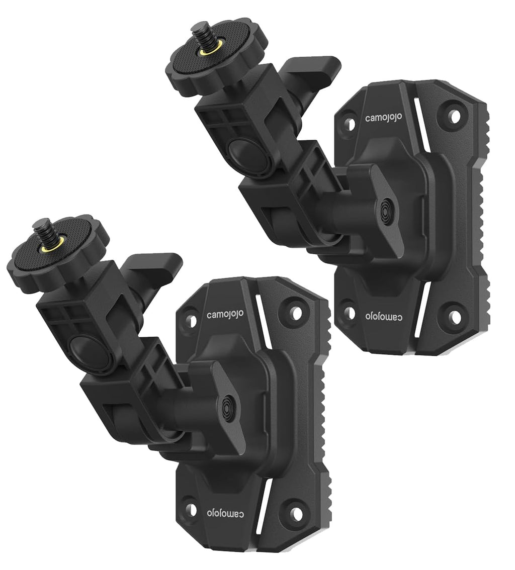 Camojojo Trail Cameras Mounting Bracket With 1/4 -20 Threaded Insert 360Rotating Adjustable Holder For Outdoor Hunting Gear Acce