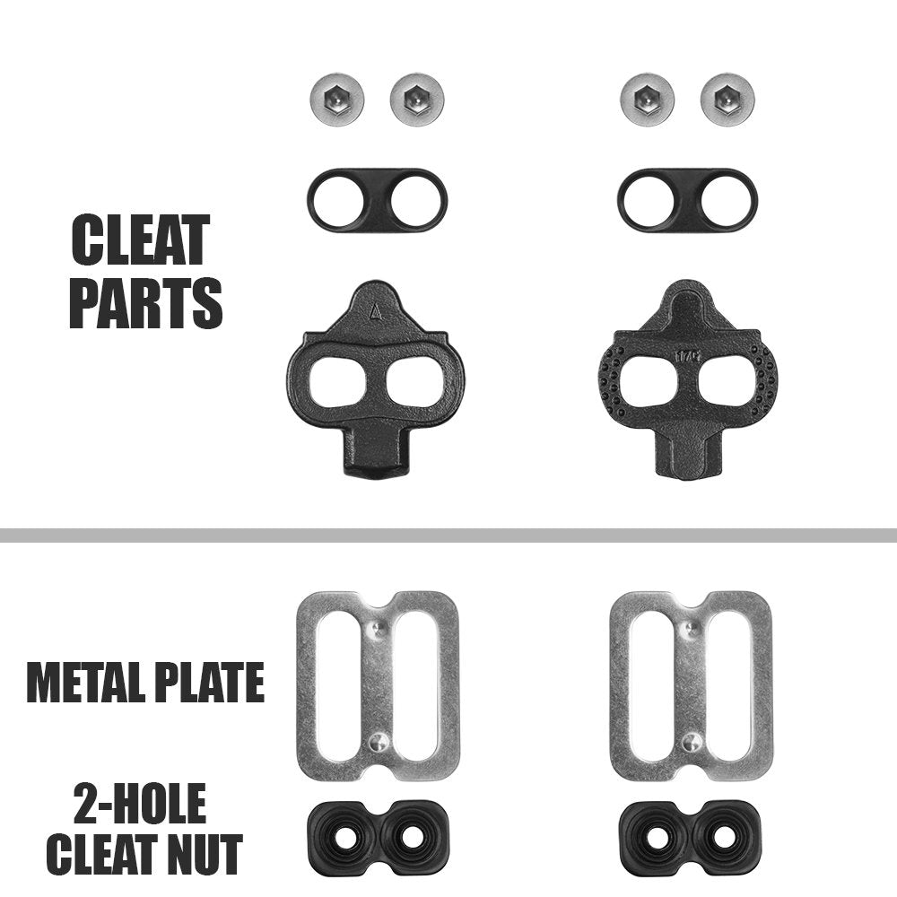 Bv Bike Cleats - Compatible With Shimano Spd & Look X-Track Pedals For Spinning, Indoor Cycling, And Mountain Biking - Easy Clea