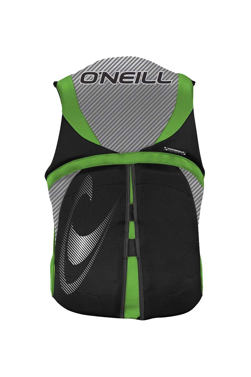O'Neill Wetsuits Men'S Reactor Uscg Life Vest Blklundglo Med, Black/Lunar/Day-Glo, Medium